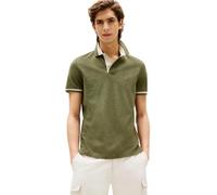 Tommy Hilfiger Polo Manches Courtes Homme Contrast Collar Block Regular Fit, Vert (Battle Green Heather B6894), XL