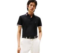 Tommy Hilfiger Polo Manches Courtes Homme Cuff Interest Slim Fit, Noir (Black), XXL