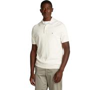 Tommy Hilfiger Polo Manches Courtes Homme Essential Cotton Knitted Épais, Ivoire (Ivory Petal), S