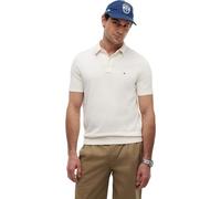 Tommy Hilfiger Polo Manches Courtes Homme Essential Cotton Knitted Épais, Ivoire (Ivory Petal), XL
