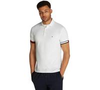 Tommy Hilfiger Polo Manches Courtes Homme Flag Cuff Slim Fit, Blanc (White), S