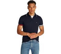 Tommy Hilfiger Polo Manches Courtes Homme Flag Cuff Slim Fit, Bleu (Desert Sky), XS