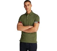 Tommy Hilfiger Polo Manches Courtes Homme Flag Cuff Slim Fit, Vert (Army Green), XXL