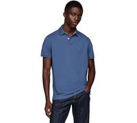 Tommy Hilfiger Polo Manches Courtes Homme Regular Fit avec Patte de Boutonnage, Bleu (Aegean Sea), XL