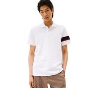 Tommy Hilfiger Polo Manches Courtes Homme Sleeve Tape Regular Fit, Blanc (White), XL