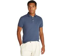Tommy Hilfiger Polo Manches Courtes Homme Slim Fit avec Patte de Boutonnage, Bleu (Aegean Sea), M