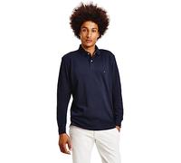 Tommy Hilfiger Polo Manches Longues Homme Regular Fit avec Patte de Boutonnage, Bleu (Desert Sky), XL