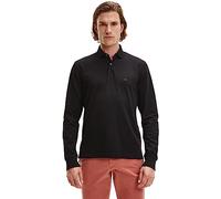 Tommy Hilfiger Polo Manches Longues Homme Regular Fit avec Patte de Boutonnage, Noir (Black), M