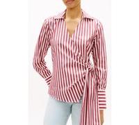 Tommy Hilfiger Poplin Knot Blouse Wide Banker Stp Ecru Liberty Red Taille: 40 | Manches longues Outlet | Femme | Marron