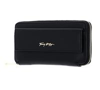 Tommy Hilfiger Portefeuille à Deux Volets pour Femme Iconic Tommy Large ZA, Black, Black