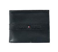 Tommy Hilfiger Portefeuille Classique à Deux Volets pour Homme avec fenêtre pour Carte d'identité et Plusieurs emplacements pour Cartes, Noir Profond, Taille Unique