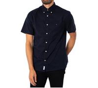 Tommy Hilfiger Pour des hommes Chemise à manches courtes en popeline Flex, Bleu XL