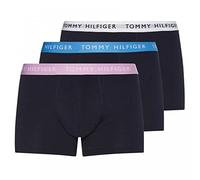 Tommy Hilfiger Premium Essential Logo Stretch Cotton 3-Pack Trunk, Lum Lil/White/Hydra Blue S Multicolore