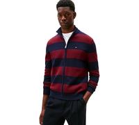 Tommy Hilfiger Pull avec Fermeture Éclair Homme Cotton Zip Through avec Col Montant, Multicolore (Desert Sky/Deep Rouge), XXL