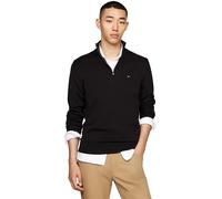 Tommy Hilfiger Pull avec Fermeture Éclair Homme Essential Cotton Mock Fermeture Éclair Demi-Longueur, Noir (Black), S