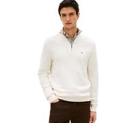 Tommy Hilfiger Pull avec Fermeture Éclair Homme Essential Cotton Mock Fermeture Éclair Demi-Longueur, Ecru (Ivory Petal), M