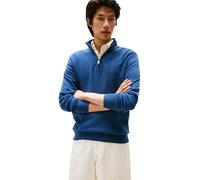 Tommy Hilfiger Pull avec Fermeture Éclair Homme Essential Cotton Mock Fermeture Éclair Demi-Longueur, Bleu (Aegean Sea), L