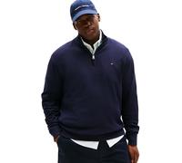 Tommy Hilfiger Pull avec Fermeture Éclair Homme Essential Cotton Zip Fermeture Éclair Demi-Longueur, Bleu (Desert Sky), 4XL