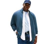 Tommy Hilfiger Pull avec Fermeture Éclair Homme Essential Cotton Zip Thru Col Cheminée, Bleu (Aegean Sea), 5XL