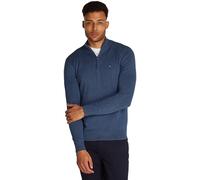 Tommy Hilfiger Pull avec Fermeture Éclair Homme Mock Neck Demi-Fermeture Éclair, Bleu (Aegean Sea Heather), S