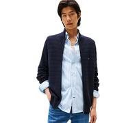 Tommy Hilfiger Pull avec Fermeture Éclair Homme Stripe Structure Chaud, Bleu (Desert Sky), L