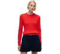 Tommy Hilfiger Pull Co Cable C-NK Ls Ww0Ww44993 pour Femme, Rouge (Rouge feu), Taille L