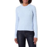 Tommy Hilfiger Pull CO Cable Mid GG C-NK LS SWT WW0WW47644 pour Femme, Bleu (Breezy Blue), M, Bleu (Breezy Blue), M