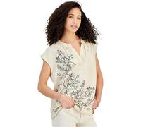 Tommy Hilfiger Pull en Lin mélangé pour Femme, col bandcol, Pull en Lin mélangé, Chemise à col Bande, Graines Naturelles, XXL