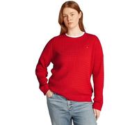 Tommy Hilfiger Pull Femme Cable avec Col Ras-du-Cou, Rouge (Primary Red), 52