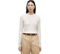 Tommy Hilfiger Pull Femme Cable Fine Torsadé, Beige (Heather Ivory Petal), S