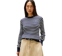 Tommy Hilfiger Pull Femme Cable Fine Torsadé, Multicolore (Dark Night Navy/Ivory Silk STP), M