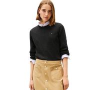 Tommy Hilfiger Pull Femme Cable Fine Torsadé, Noir (Black), XS