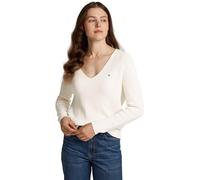 Tommy Hilfiger Pull Femme Cardi Fine Col en V, Ivoire (Ivory Petal), 3XL