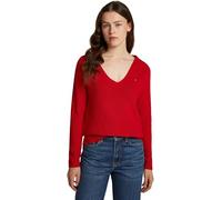 Tommy Hilfiger Pull Femme Cardi Fine Col en V, Rouge (Primary Red), M