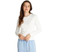 Tommy Hilfiger Pull Femme Co Cable Col Ras-du-Cou, Blanc (Ecru), L