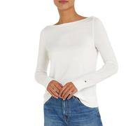 Tommy Hilfiger Pull Femme Co Jersey Stitch Sweater Col Bateau, Blanc (Ecru), L
