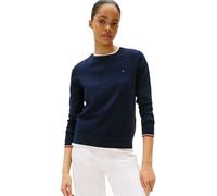 Tommy Hilfiger Pull Femme Jersey Fine avec Col Ras-du-Cou, Bleu (Dark Night Navy GS), XL