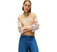Tommy Hilfiger Pull Femme Jersey Gold avec Col Cheminée, Beige (Placed Thin Beige STP Sweaters), M