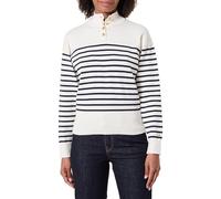 Tommy Hilfiger Pull Femme Jersey Gold avec Col Cheminée, Blanc (Placed Thin Navy STP Sweaters), M