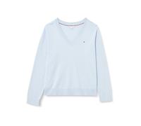 Tommy Hilfiger Pull Femme Jersey Stitch avec Col en V, Bleu (Breezy Blue), 54