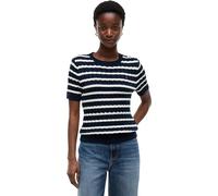 Tommy Hilfiger Pull Femme Pull en Maille, Multicolore (Dark Night Navy/Ivory Petal Stp), S
