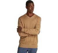 Tommy Hilfiger Pull Homme Essential Cotton Col en V, Beige (Safari Canvas), XS