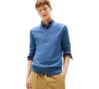 Tommy Hilfiger Pull Homme Essential Cotton Col en V, Bleu (Petrol Blue Heather), S