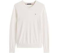 Tommy Hilfiger Pull Homme Essential Cotton Col en V, Ecru (Ivory Petal), M