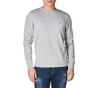 Tommy Hilfiger Pull Homme Essential Cotton Crew Neck en Coton, Gris (Medium Grey Heather), M