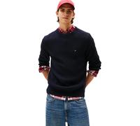 Tommy Hilfiger Pull Homme Rib Crew Neck Pull en Maille, Bleu (Desert Sky), XL