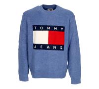 Tommy Hilfiger - Pull Melange Bleu avec Drapeau - Homme - Pulls - Bleu - Taille: L