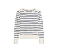 TOMMY HILFIGER Pull-over beige clair / bleu marine / blanc, Taille M