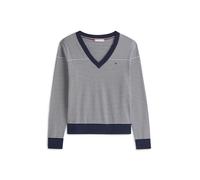 TOMMY HILFIGER Pull-over bleu foncé / blanc, Taille S