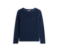 Tommy Hilfiger Co Cardi Fine GG Ls Boat-NK SWT Ww0ww44975 Pull-Over, Blue (Dark Night Navy), L Femme